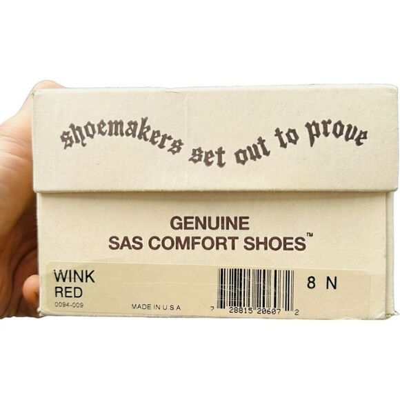 SAS Tripad Comfort Shoes Made In USA Vintage Wink Red Leather Penny Loafers Slip - Picture 10 of 13